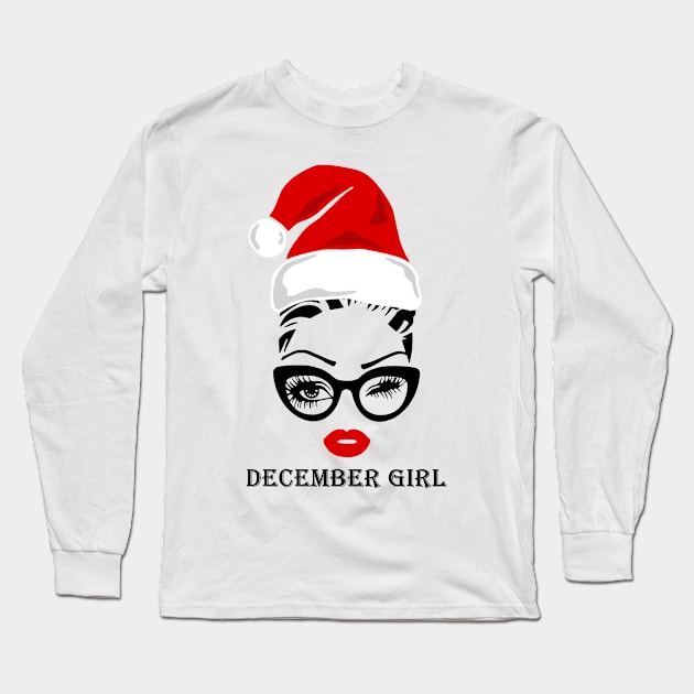 December girl Christmas Long Sleeve T-Shirt by binnacleenta